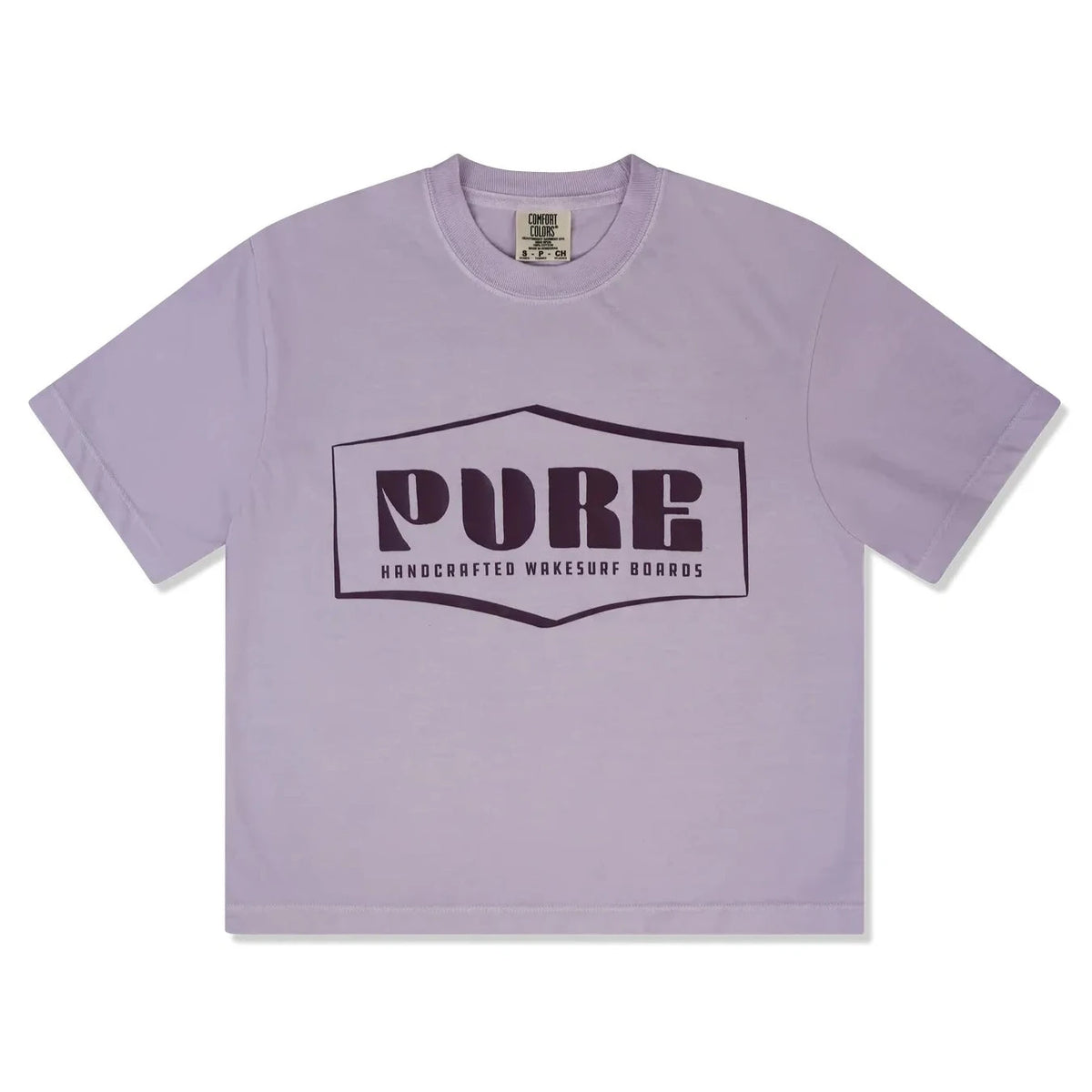Pure Wakesurf Classic Boxy Crop Tee - Purple