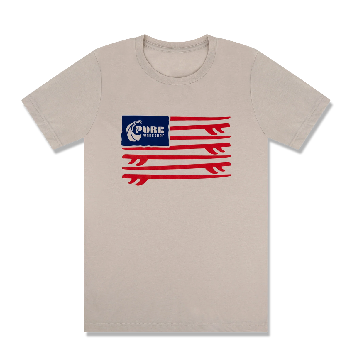 Pure Wakesurf Red, White, and Wake Tee
