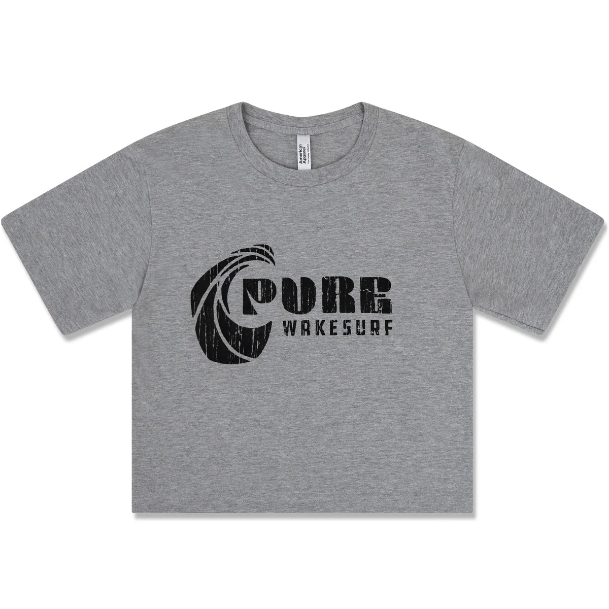 Pure Wakesurf Classic Boxy Crop Tee - Grey