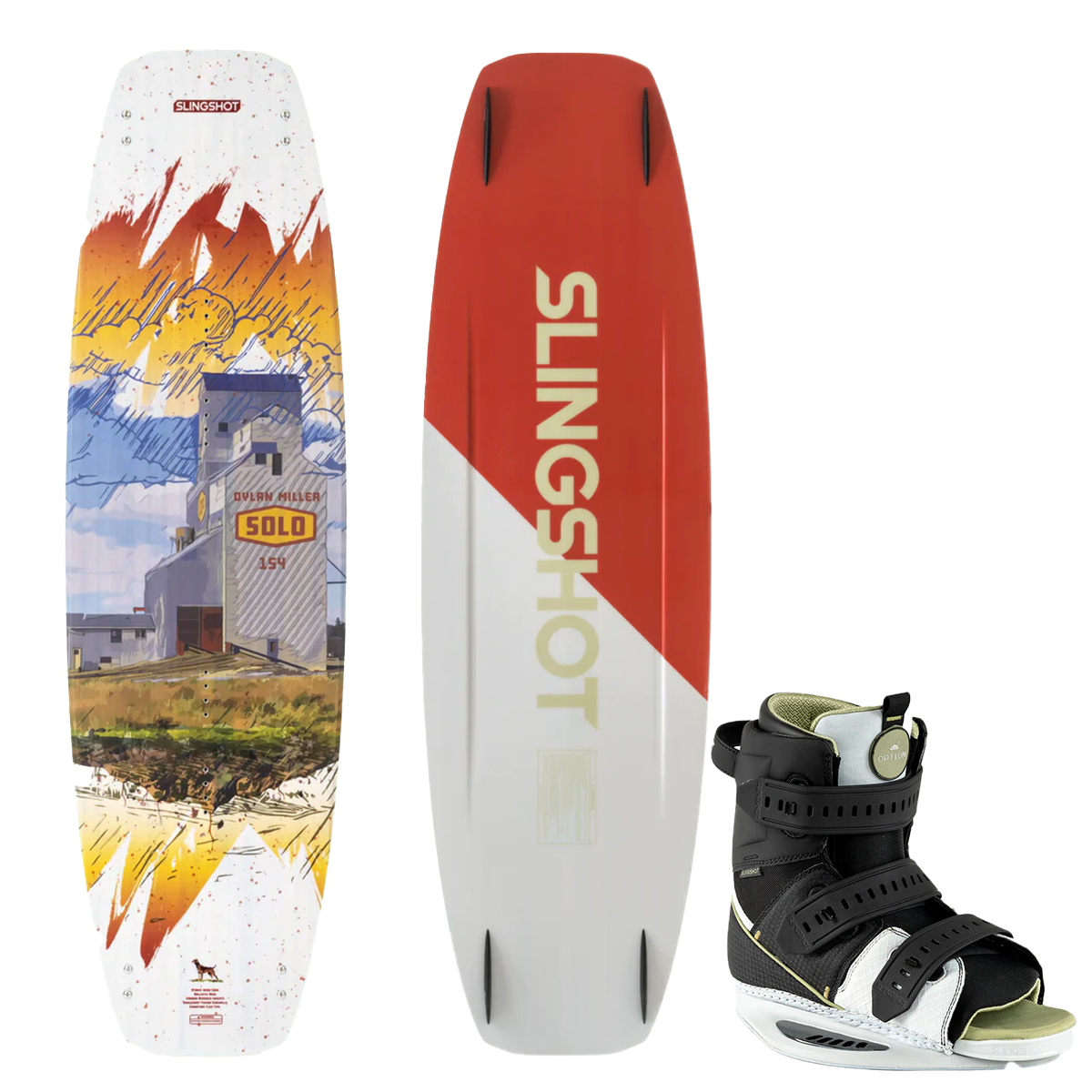 Slingshot Solo Wakeboard package with Option Boots