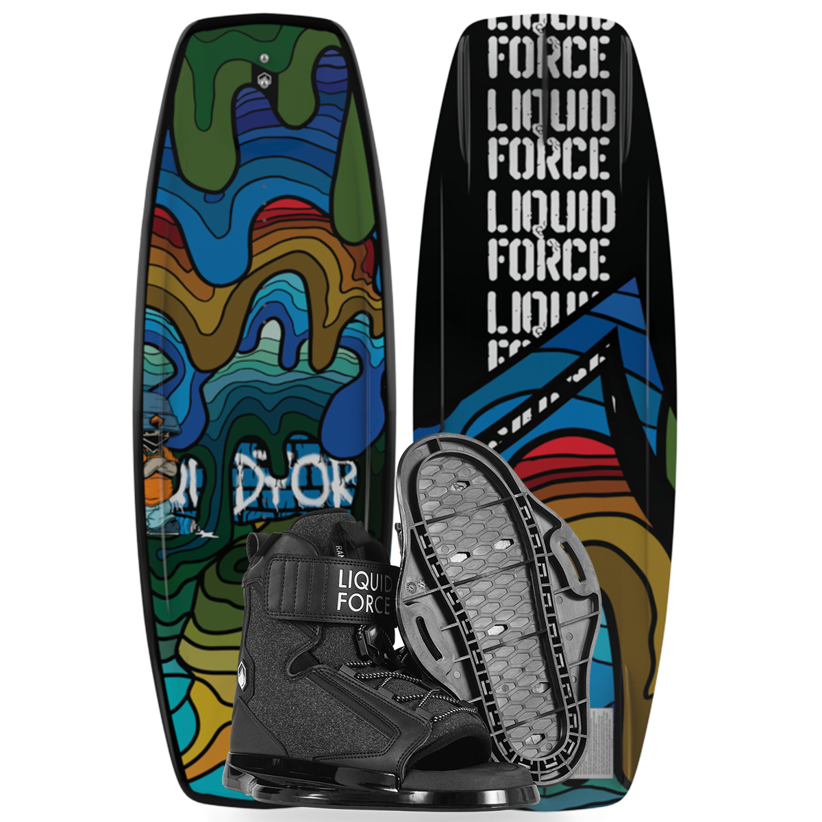 Liquid Force 2023 Fury and Rant Kids Wakeboard &amp; Bindings Package